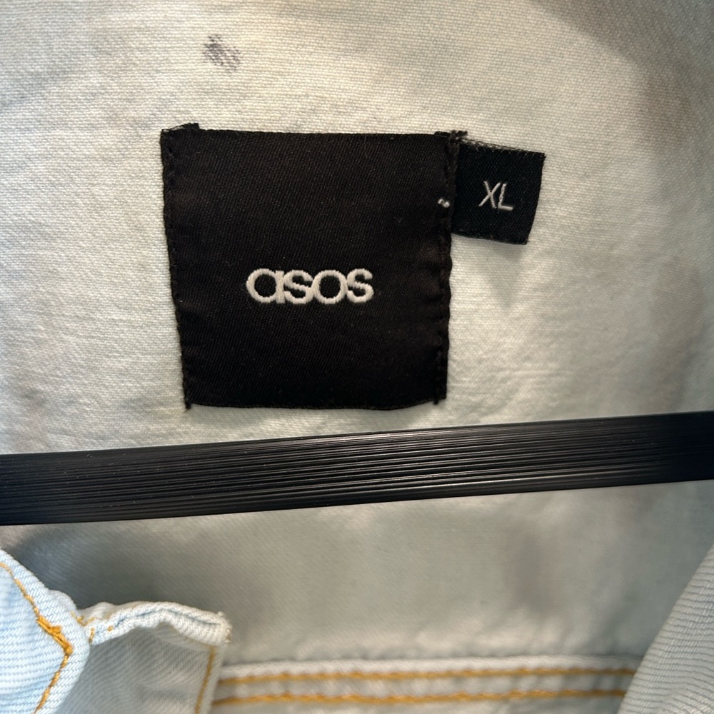 ASOS Light Blue Denim Jacket with Patchwork Accents - Picture 9 of 10